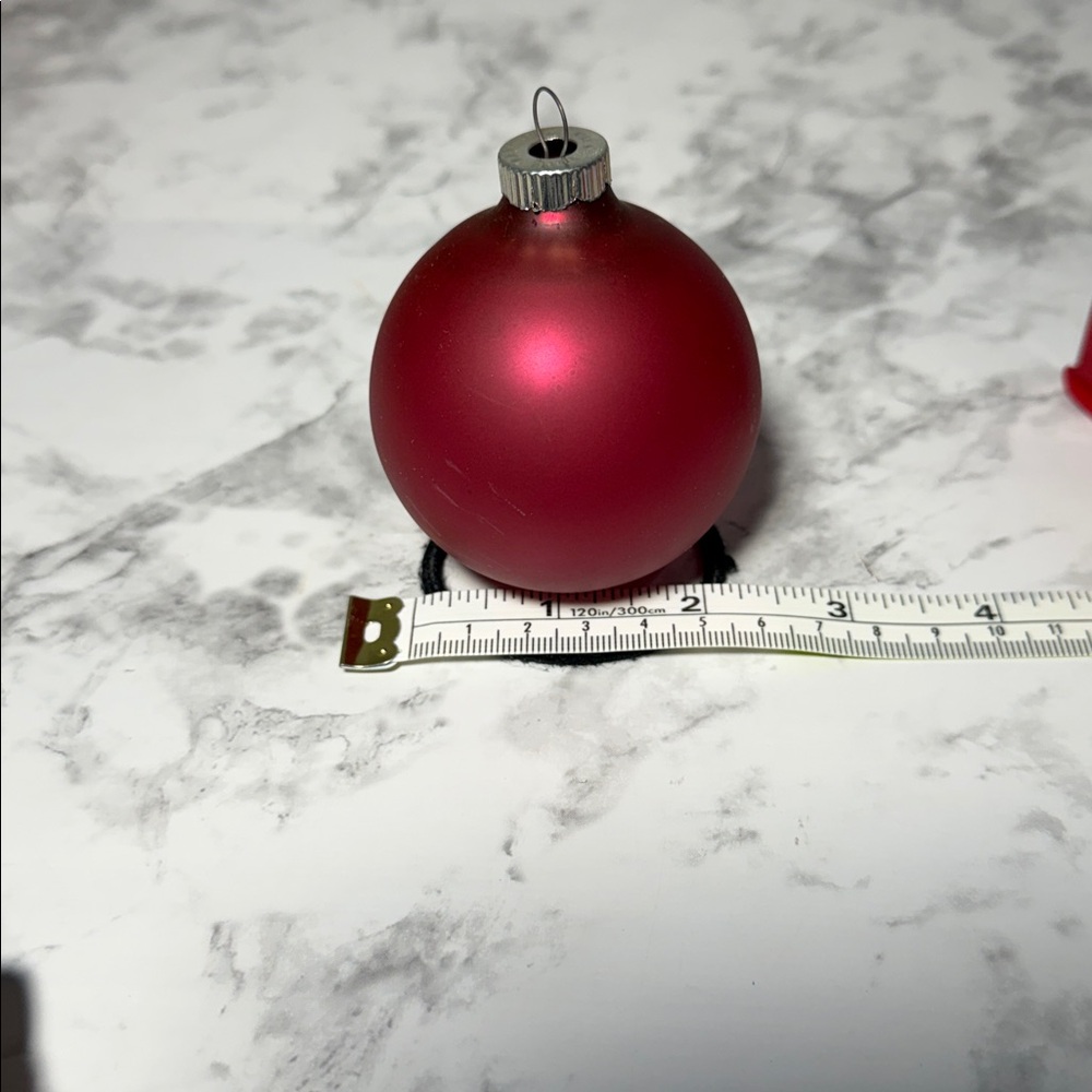 Elegant Red Glass Holiday Ornaments Set of 6 - Picture 8 of 9